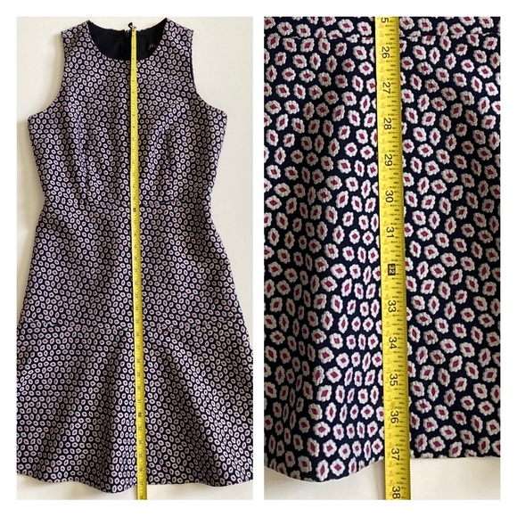 A-Line J. Crew Dress Size 2 Navy Silver Red - Picture 8 of 11
